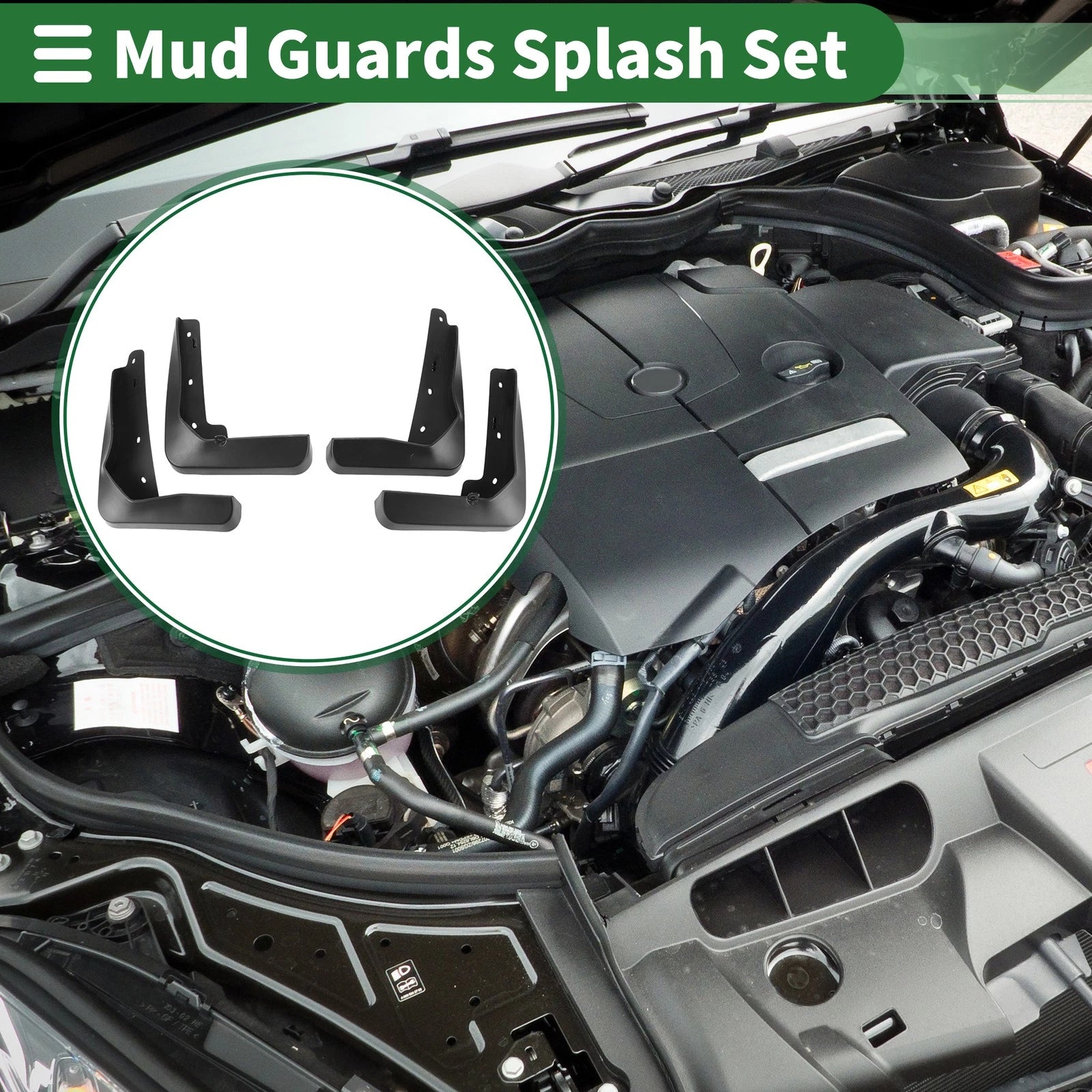 Mud Flaps Splash Guards 1 Set Front Rear for Lexus GS (2012–2022)