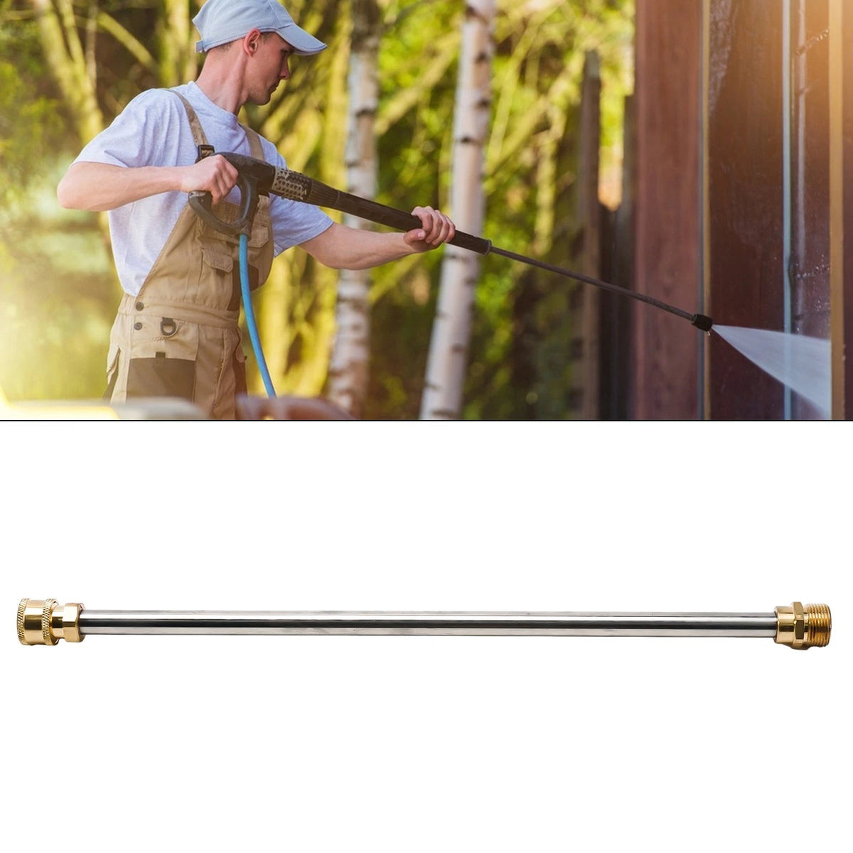 16" Pressure Washer Wand Extension Rod 1/4" Connector Accessory