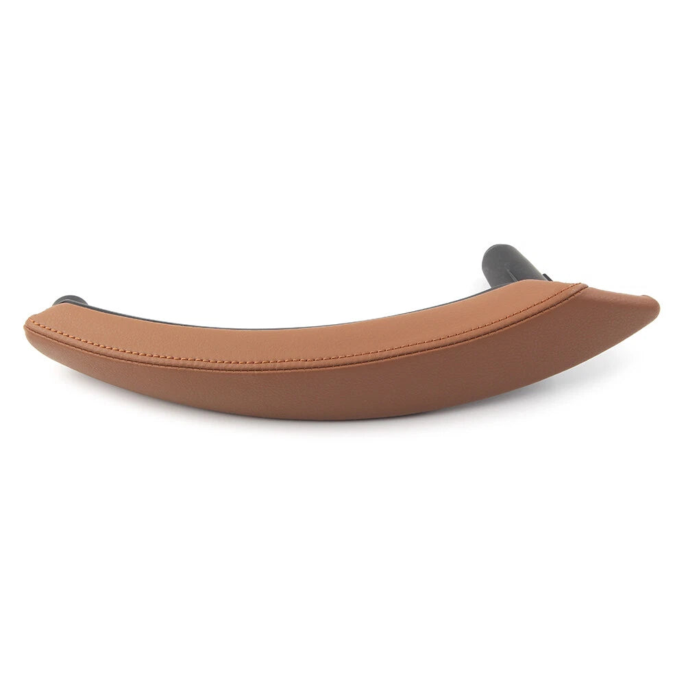1Pcs Door Trim Pull Handle Right Side Real Leather for BMW X5 X6 E70 saddlebrown