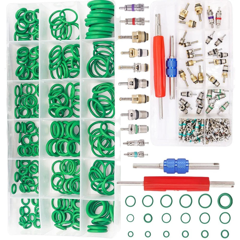 Car Air Conditioner Valve Core Set 372PCS for R12 R134a for Jetta for Benz