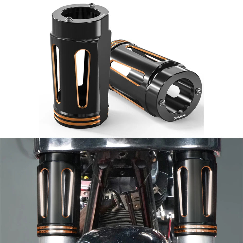 Pair Anodized Fork Boot Slider Covers for Harley Electra Glide (2000–2023)