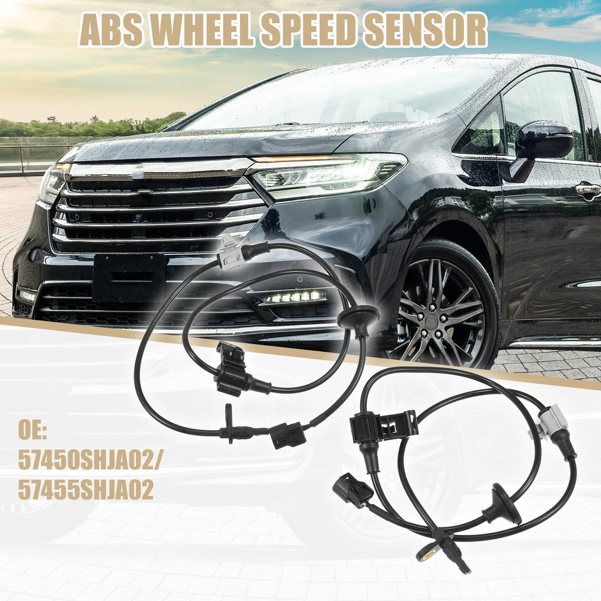 2pcs ABS Sensor No. 57450SHJA02 / 57455SHJA02 for Honda Odyssey (2018–2023)