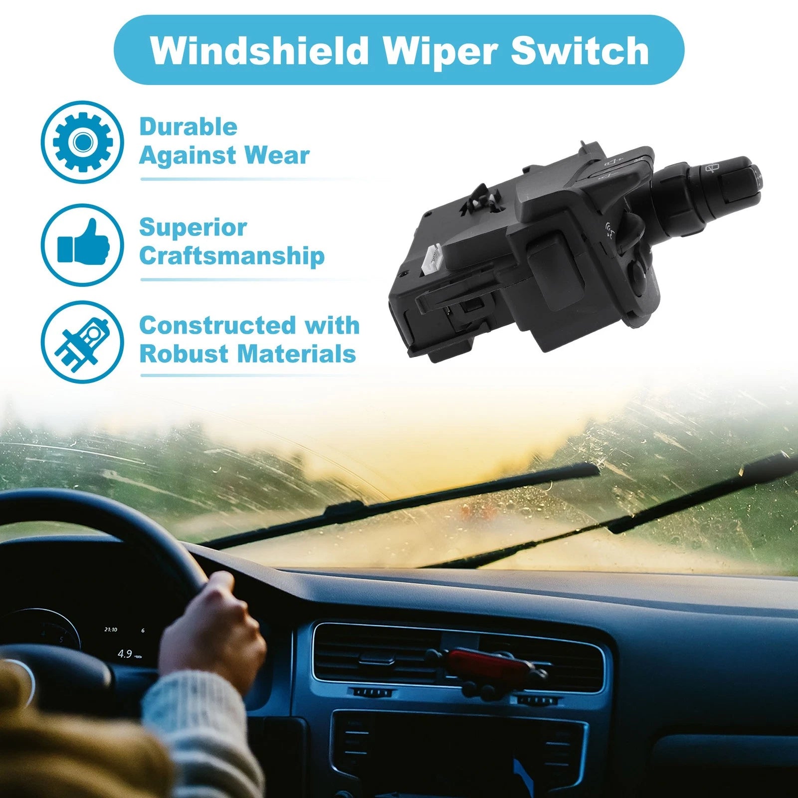 Windshield Wiper Control Switch for Renault Clio 3 (2005–2012) No. 8201590631