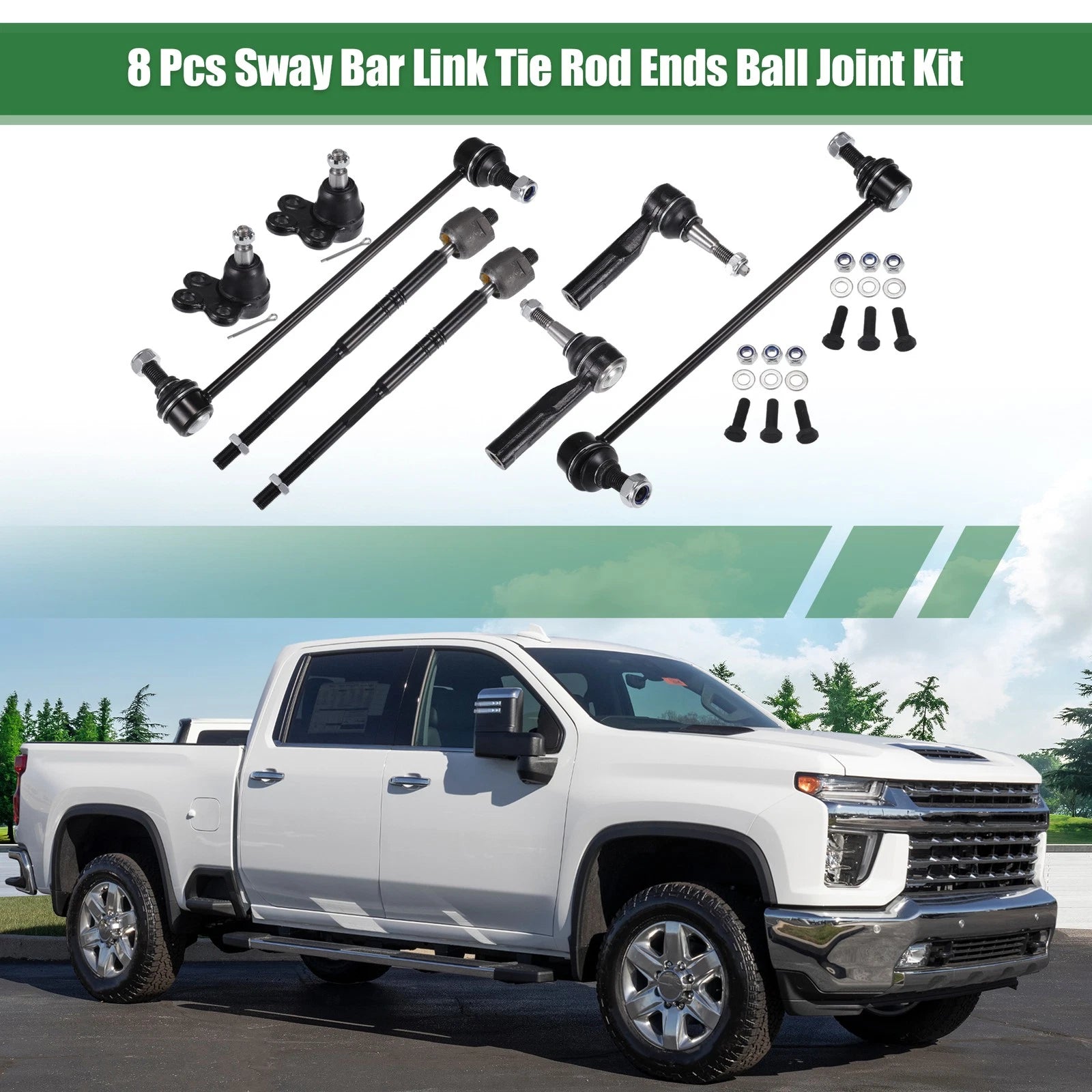 8pcs Front Suspension Tie Rod End for GMC Terrain (2010–2017)