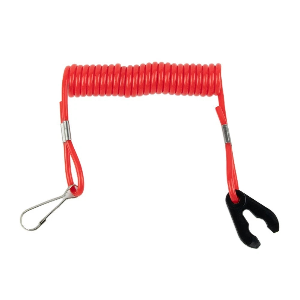 Outboard Engine Switch Lanyard Safety Clip Key Red Waterproof