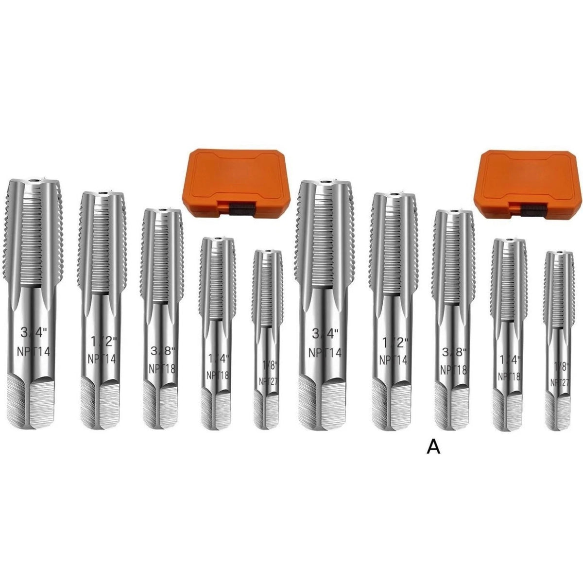 5 Piece NPT Thread Tap Set 1/8 1/4 3/8 1/2 3/4 Inch for Repairs