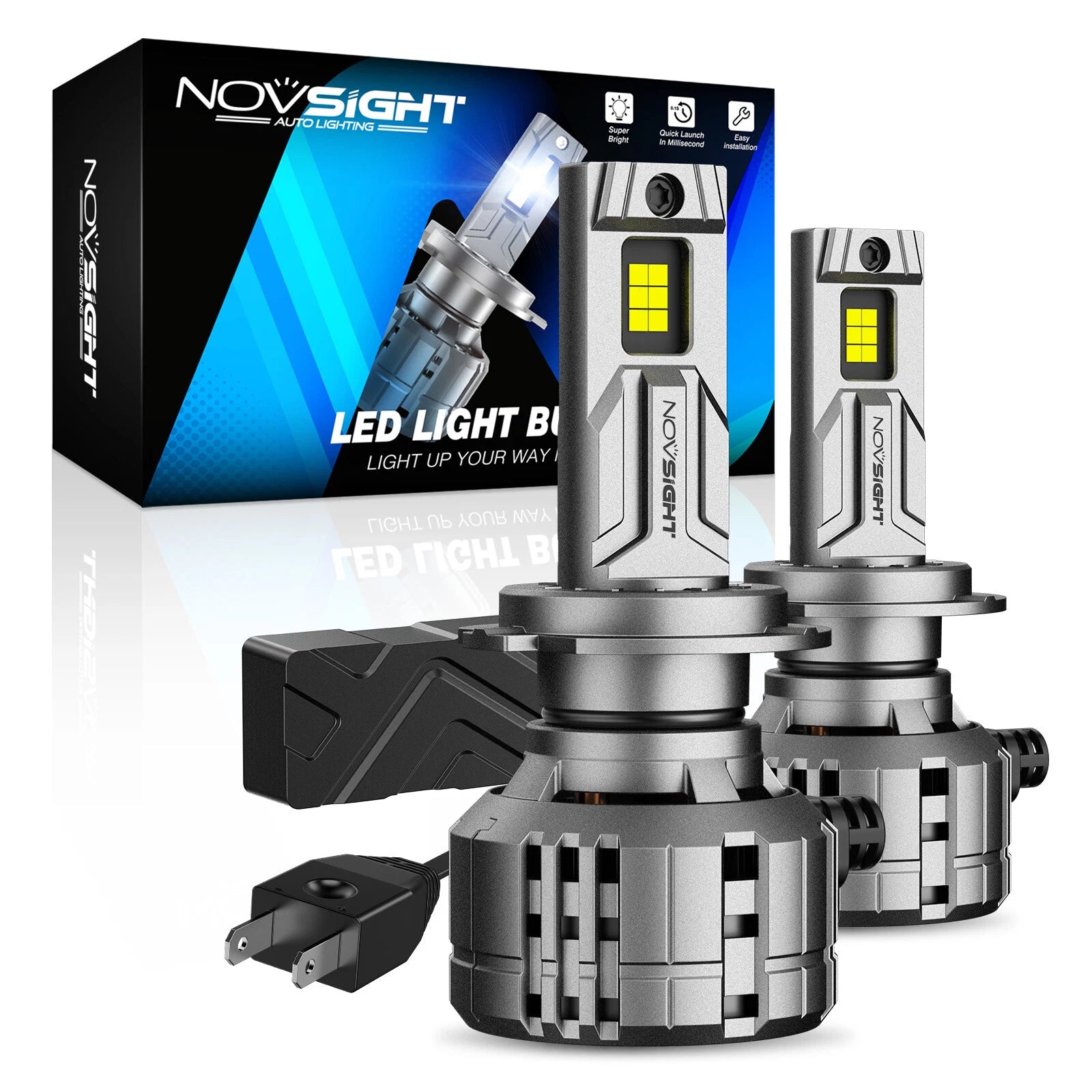 2X H7 LED Headlight Bulbs for