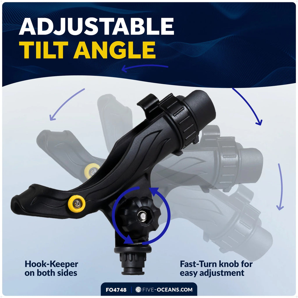 Adjustable Fishing Rod Holder for Kayak (Deck Mount Base)