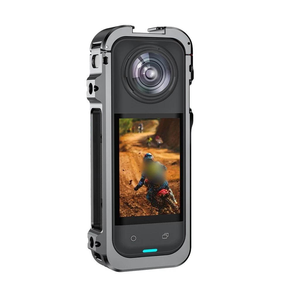 Aluminum Camera Cage for Insta360 X5 with Windscreen Accessory