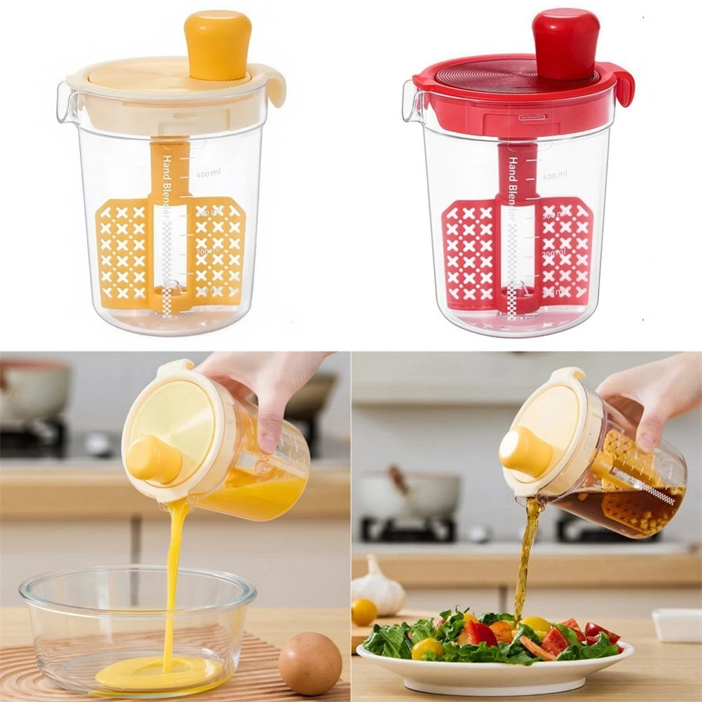 Handheld Sauce Mixer with Filtration and Measurement