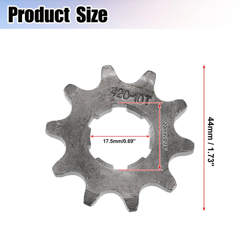 Front Engine Sprocket 20mm 10T Replacement Set for Dirt Bike Mini Bike (2000–2020)