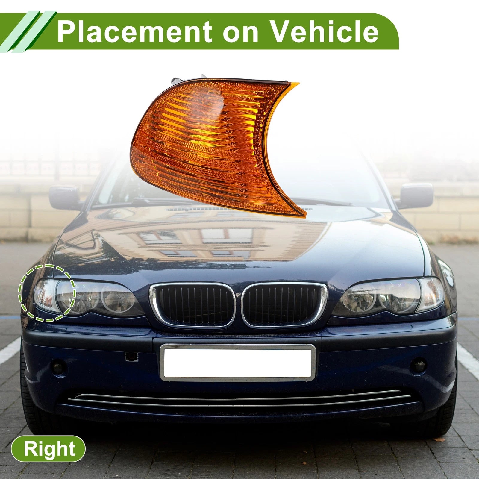 Right Corner Signal Light Cover for BMW 3 Series (1999–2001)