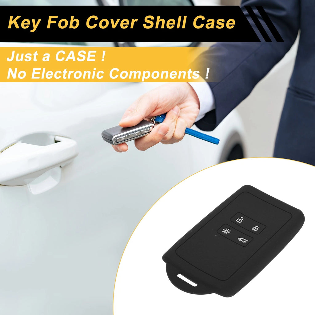 Black TPU Car Key Case for Renault Clio (2012–2019)