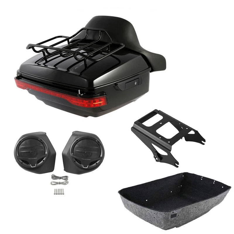 Trunk Pad Mount Rack Speakers for Harley Touring (2009–2013)