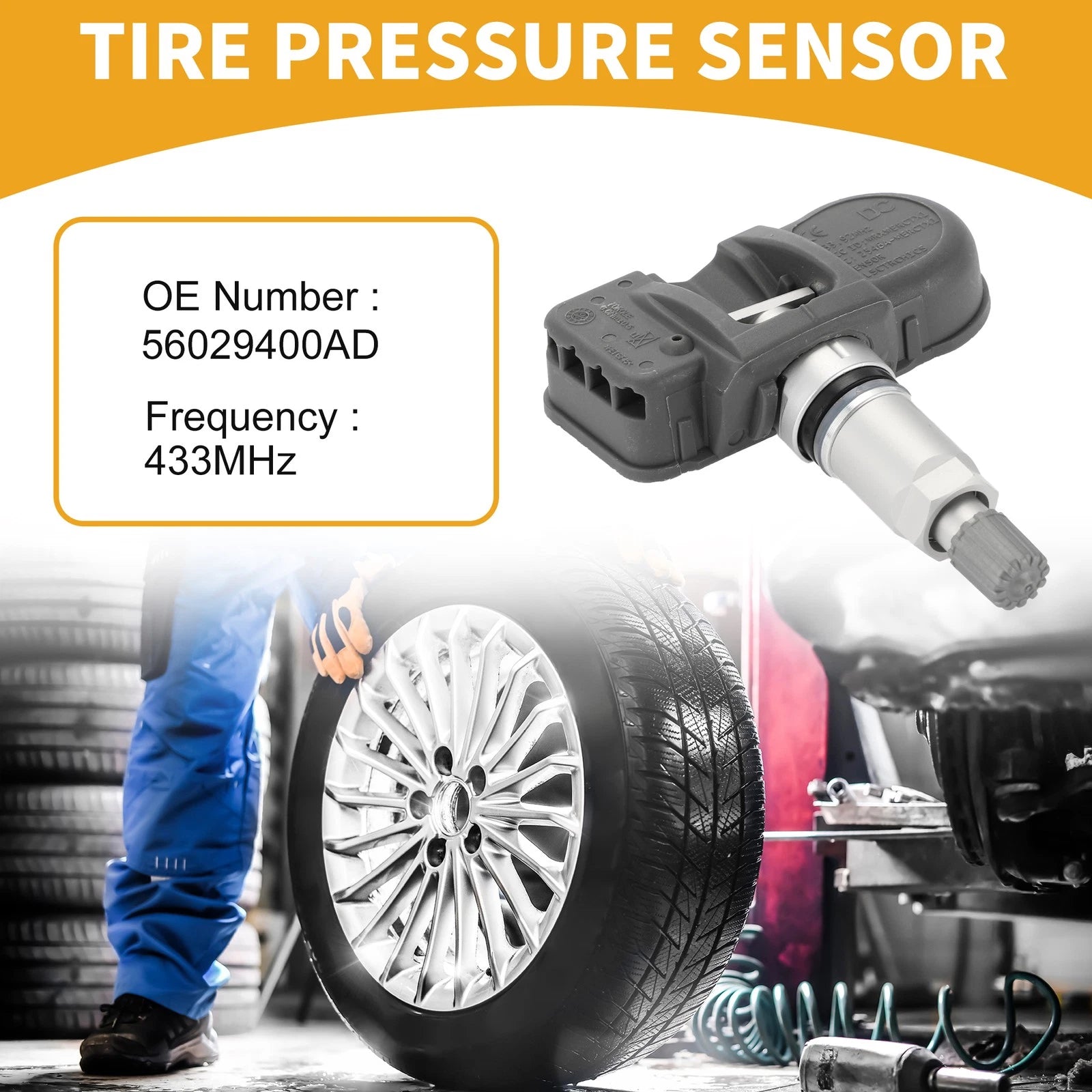 Tire Pressure Sensor Replacement for Dodge Challenger (2008–2020) 433MHz