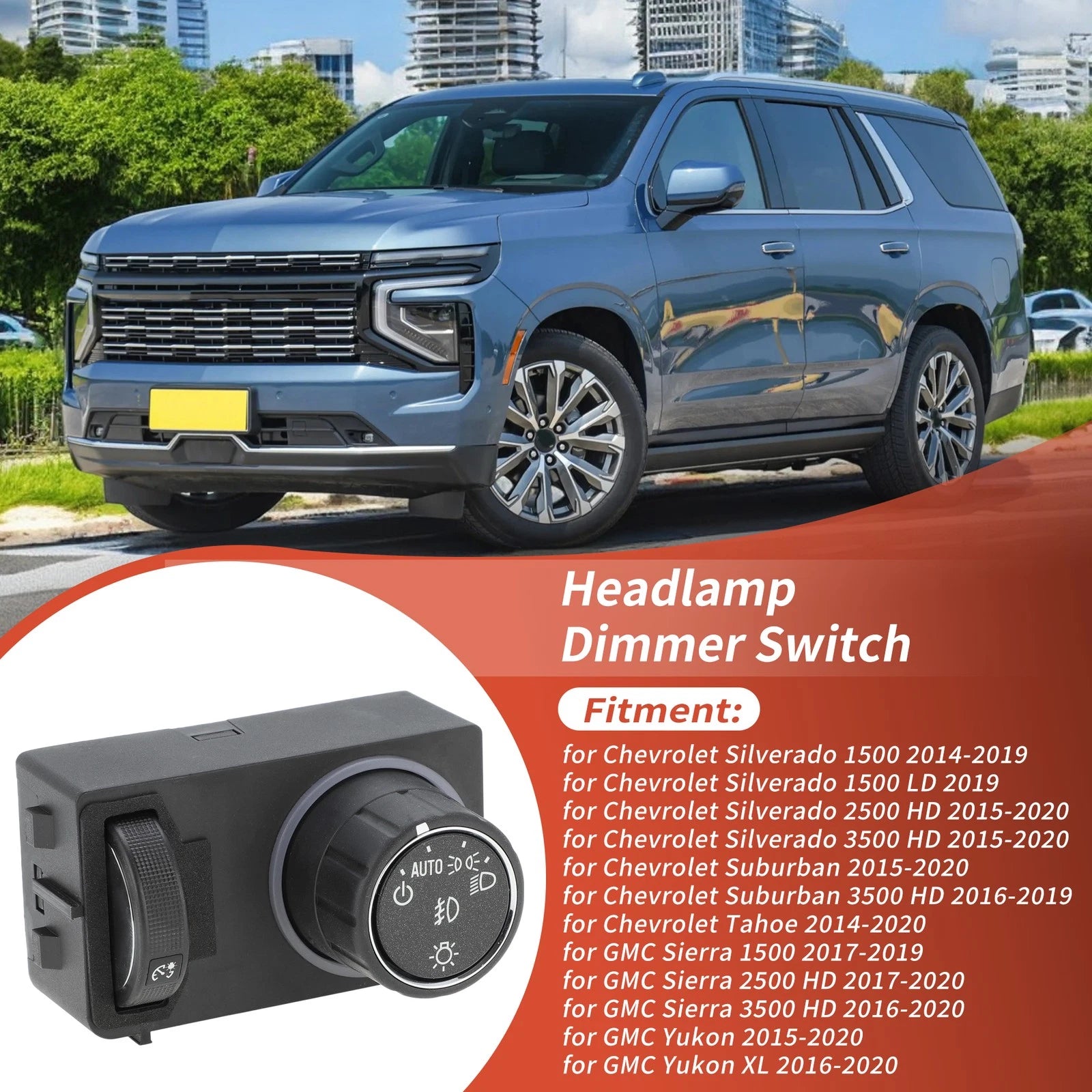 Headlight Switch Replacement for GMC Yukon for Chevrolet Headlamp Dimmer (2000–2006)