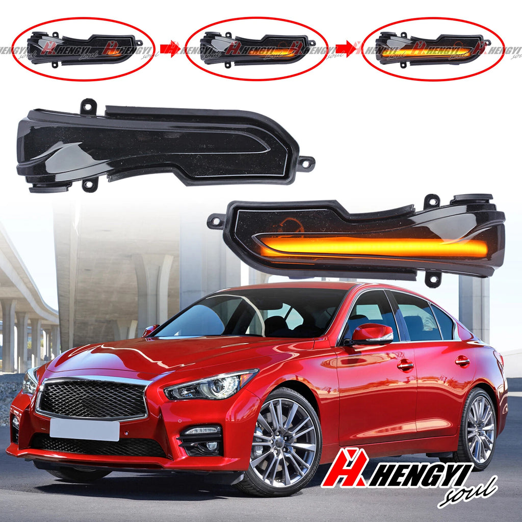 Sequential LED Side Mirror Turn Signal Lights for Infiniti Q50 QX50 (2016–2018)