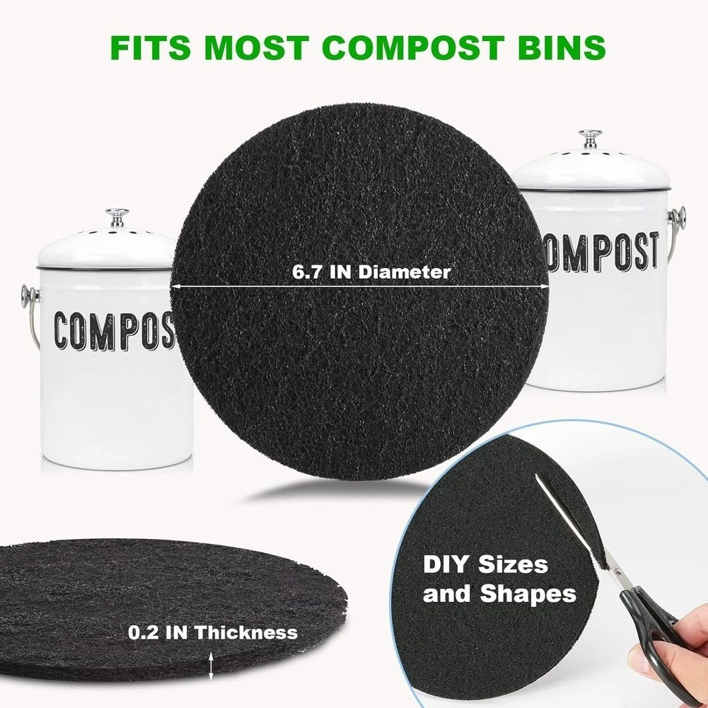 Activated Carbon Filter Pad for Compost Bin (12.5x12.5x1cm)