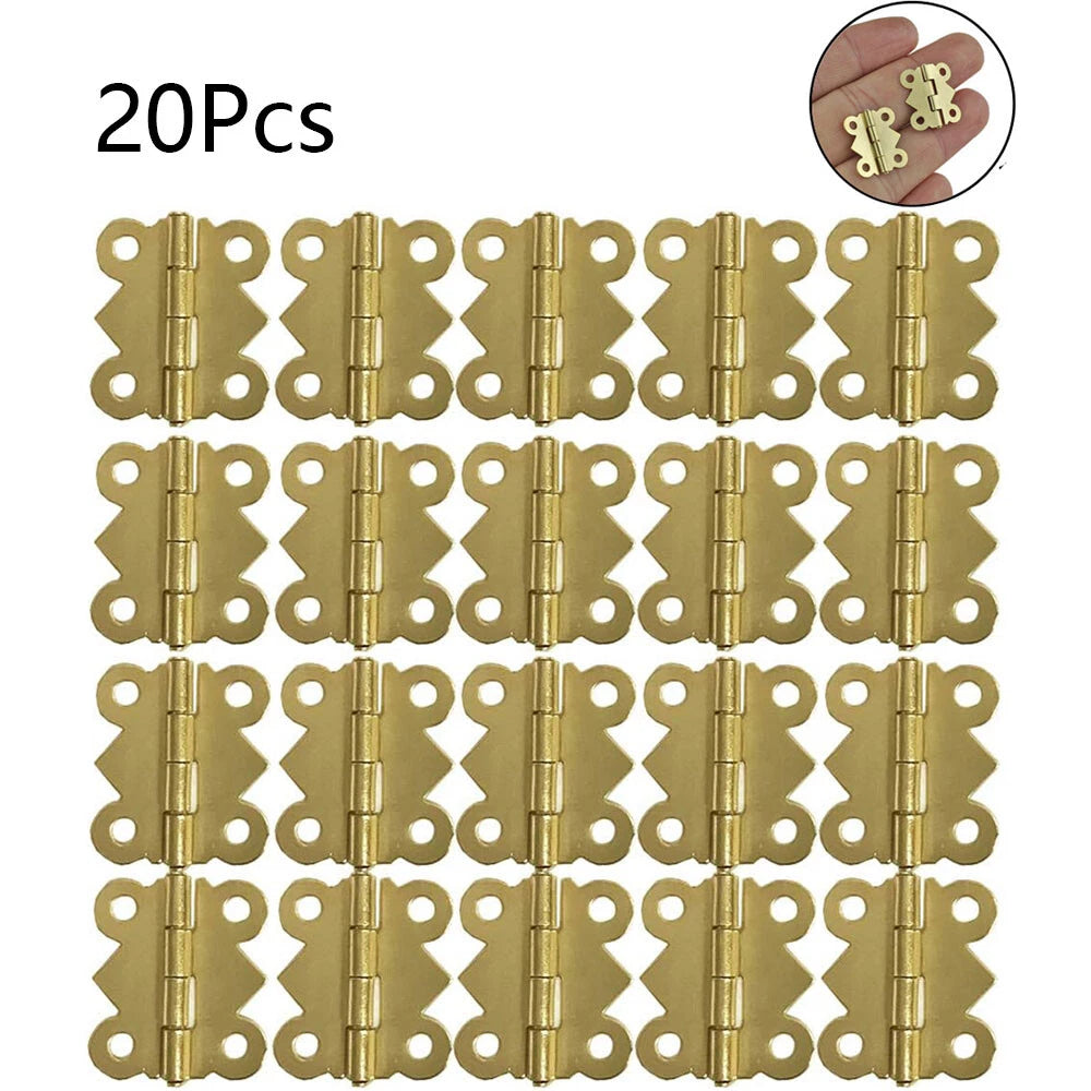 20Pcs Mini Hinge For Jewelry Chest Gift Music Box Craft Accessories 2017mm Gold