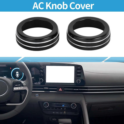 2X AC Climate Heater Switch Knob Cover Ring for Hyundai Elantra (2021–2024)