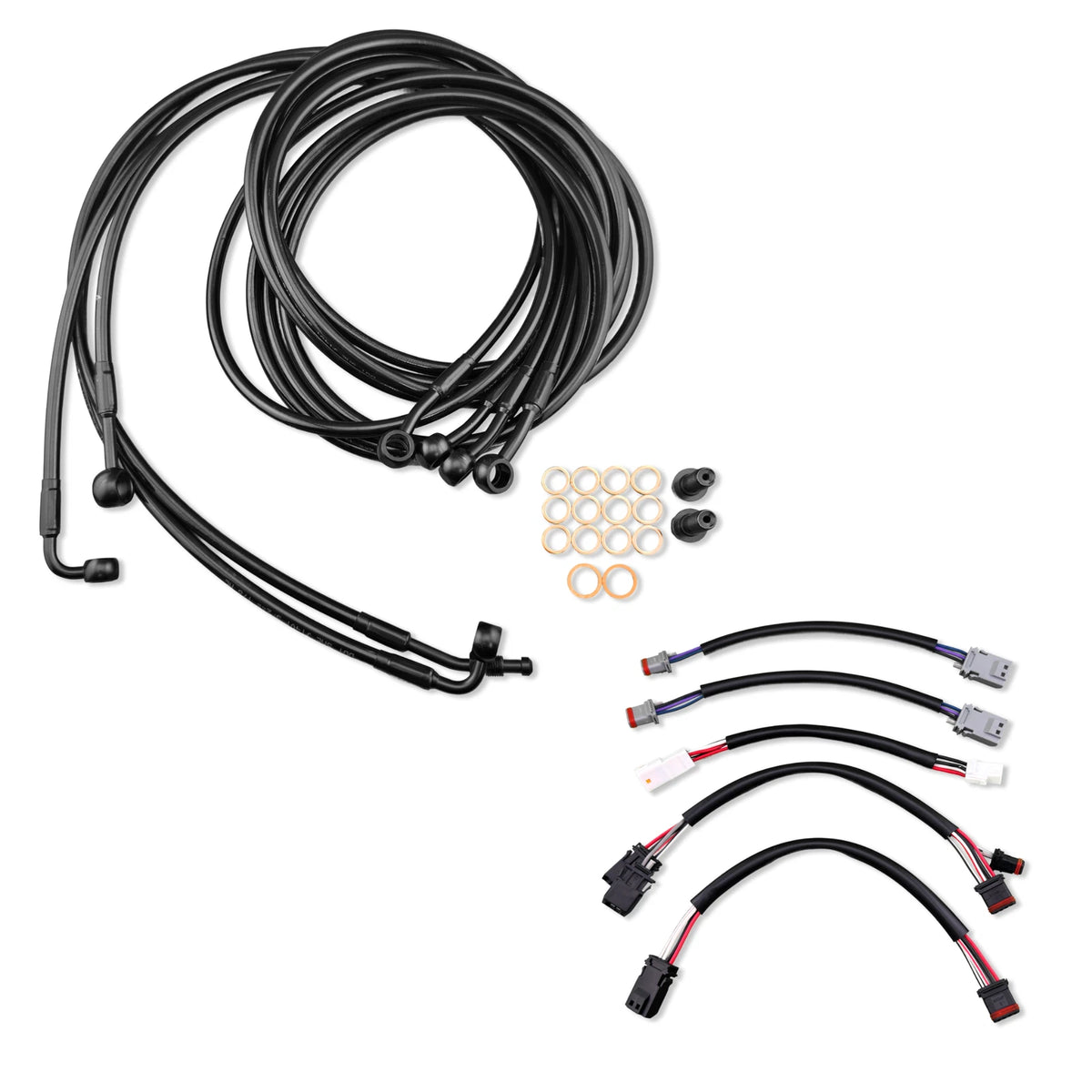 12" Black Extended Stainless Brake Line for Harley Touring (2017–2020)
