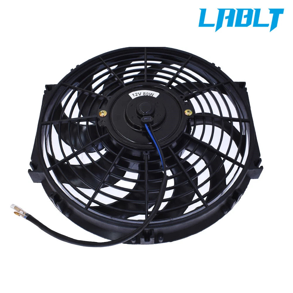 2X Electric Radiator Cooling Fan & Thermostat Mount Kit Universal
