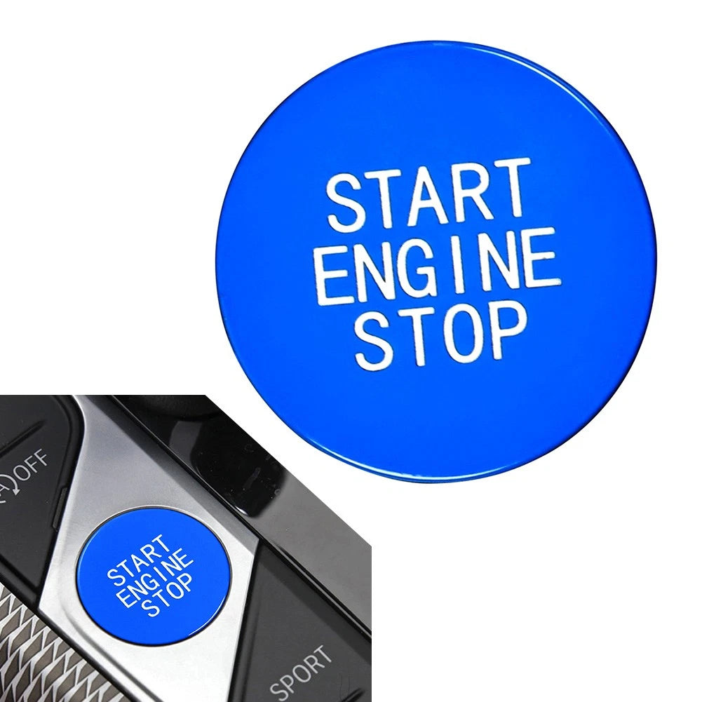 1 Pcs Blue Car Engine Start Stop Button Switch Cover Trim For BMW 3 8 X Series