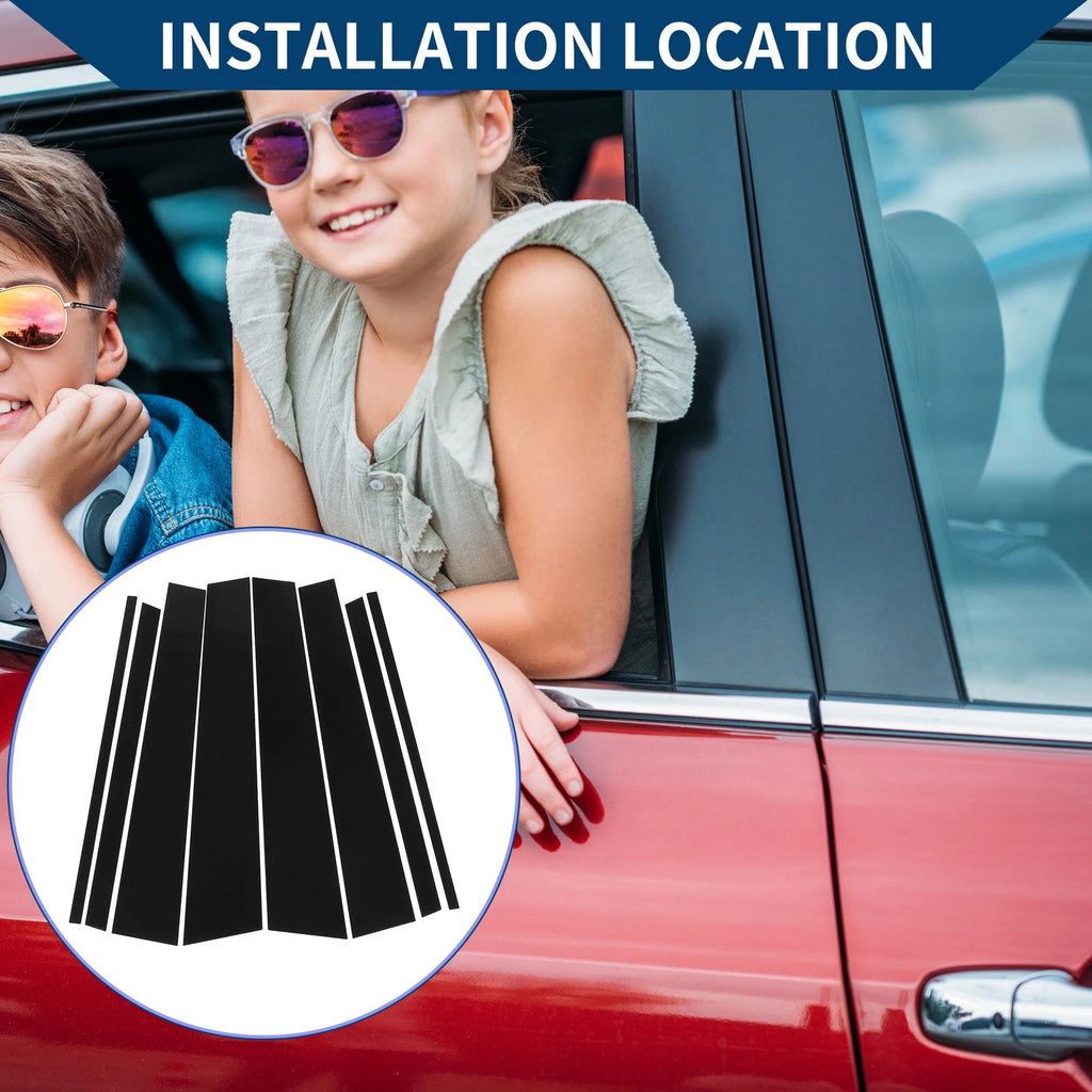8 Pcs Window Trim Cover for Honda Pilot (2015–2022) Black