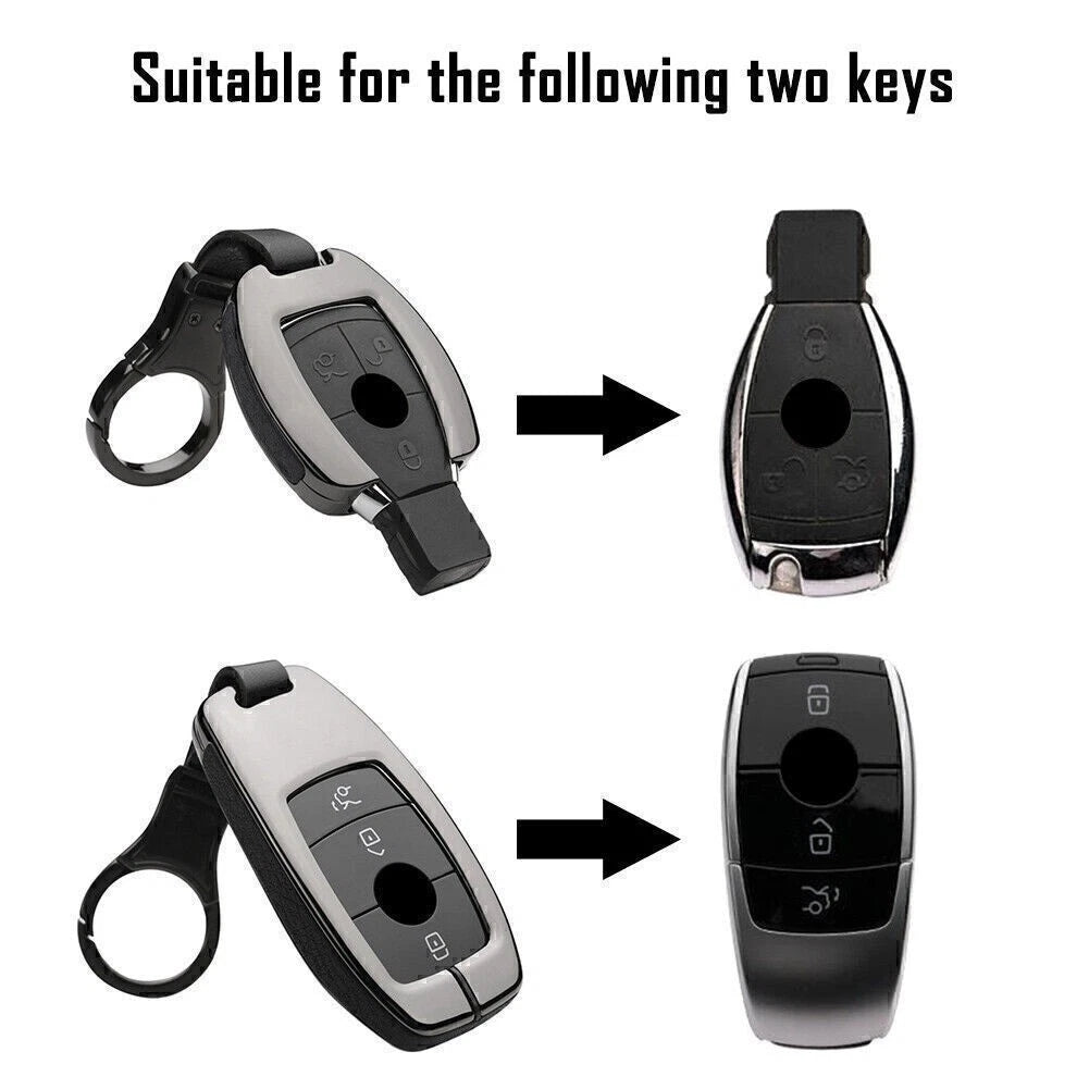 Remote Smart Key Fob Shell Cover for Mercedes-Benz A B C E G S Class (Gun Black)