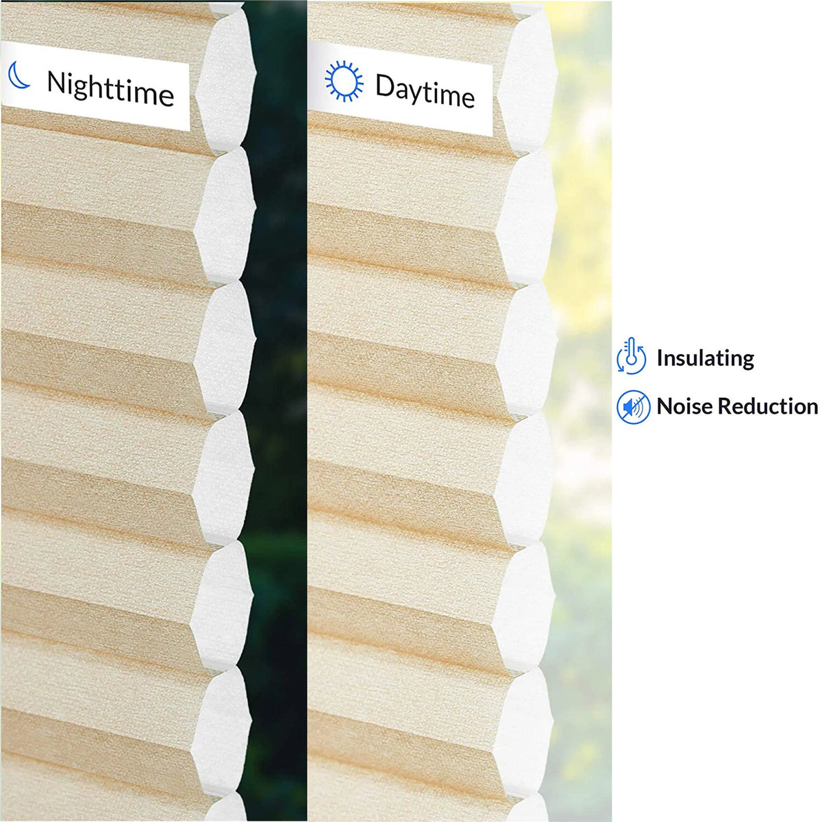 Cordless Cellular Shades 48" W x 64" H for Windows