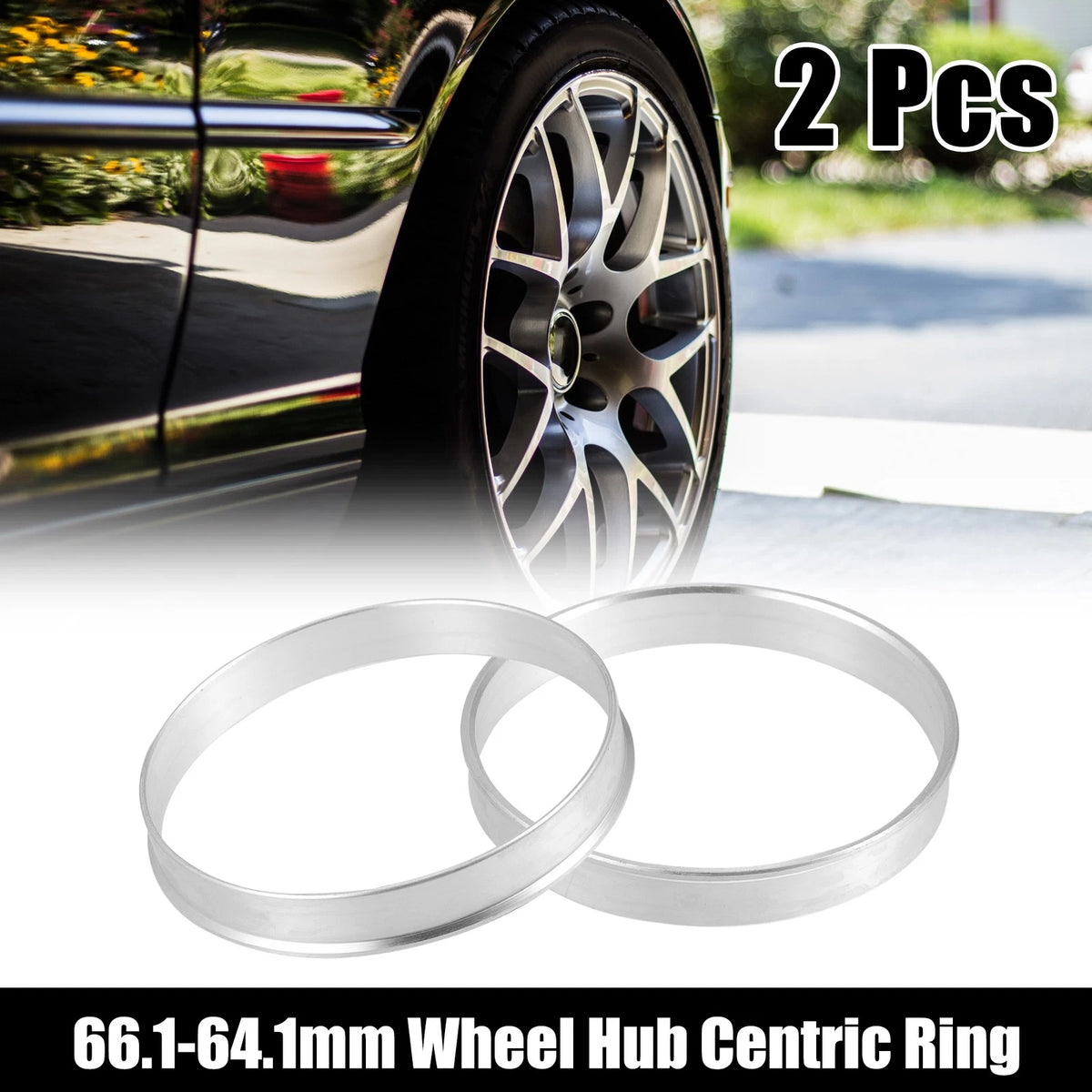 2pcs Hub Centric Rings for Car (66.1mm to 64.1mm)