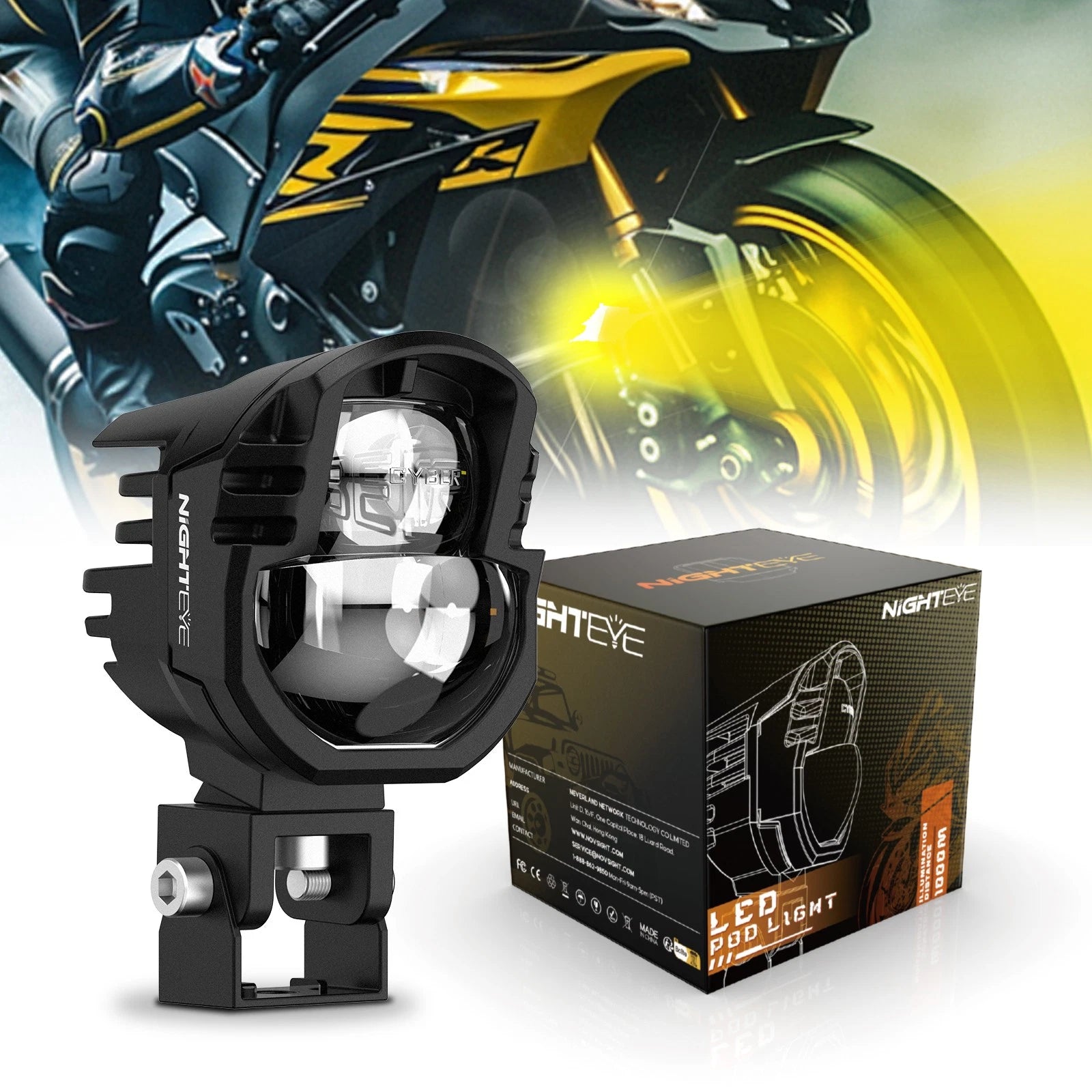 NIGHTEYE 3" LED Pod Light for ATV UTV Motorcycle (45W)
