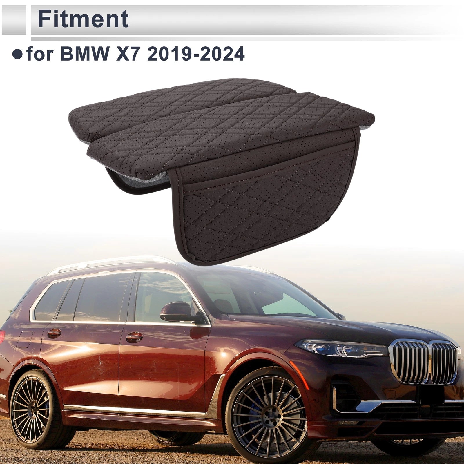 Car Center Console Cover with Storage Bag for BMW X7 (2019–2024)