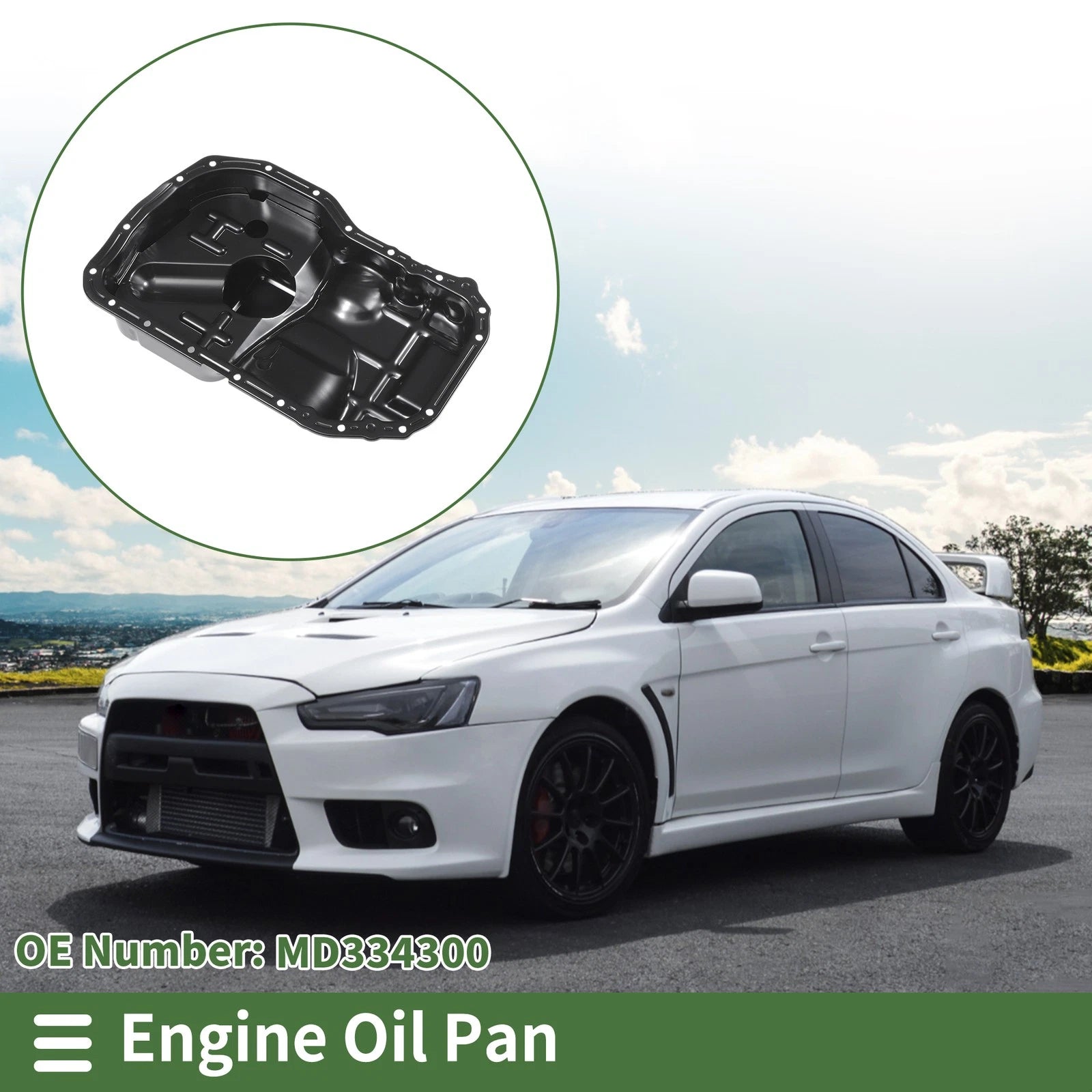 Engine Oil Pan Replacement for Mitsubishi Lancer (2003–2013) Iron Black