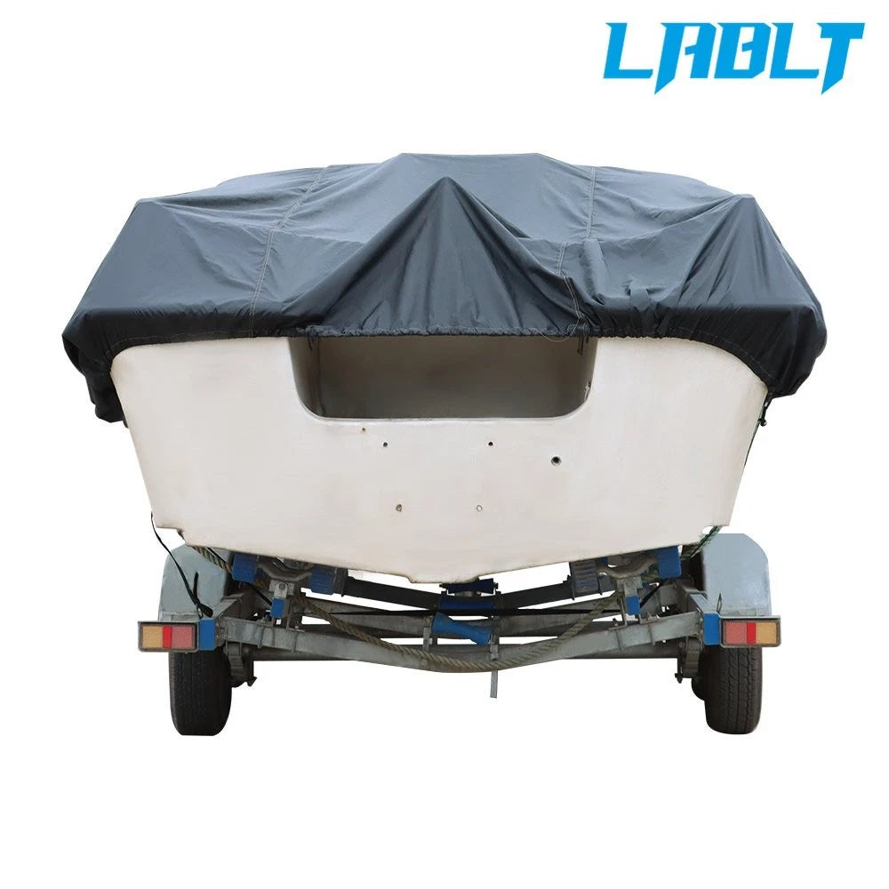 Boat Cover for V-Hull Runabouts (11-13ft) - Waterproof, Black