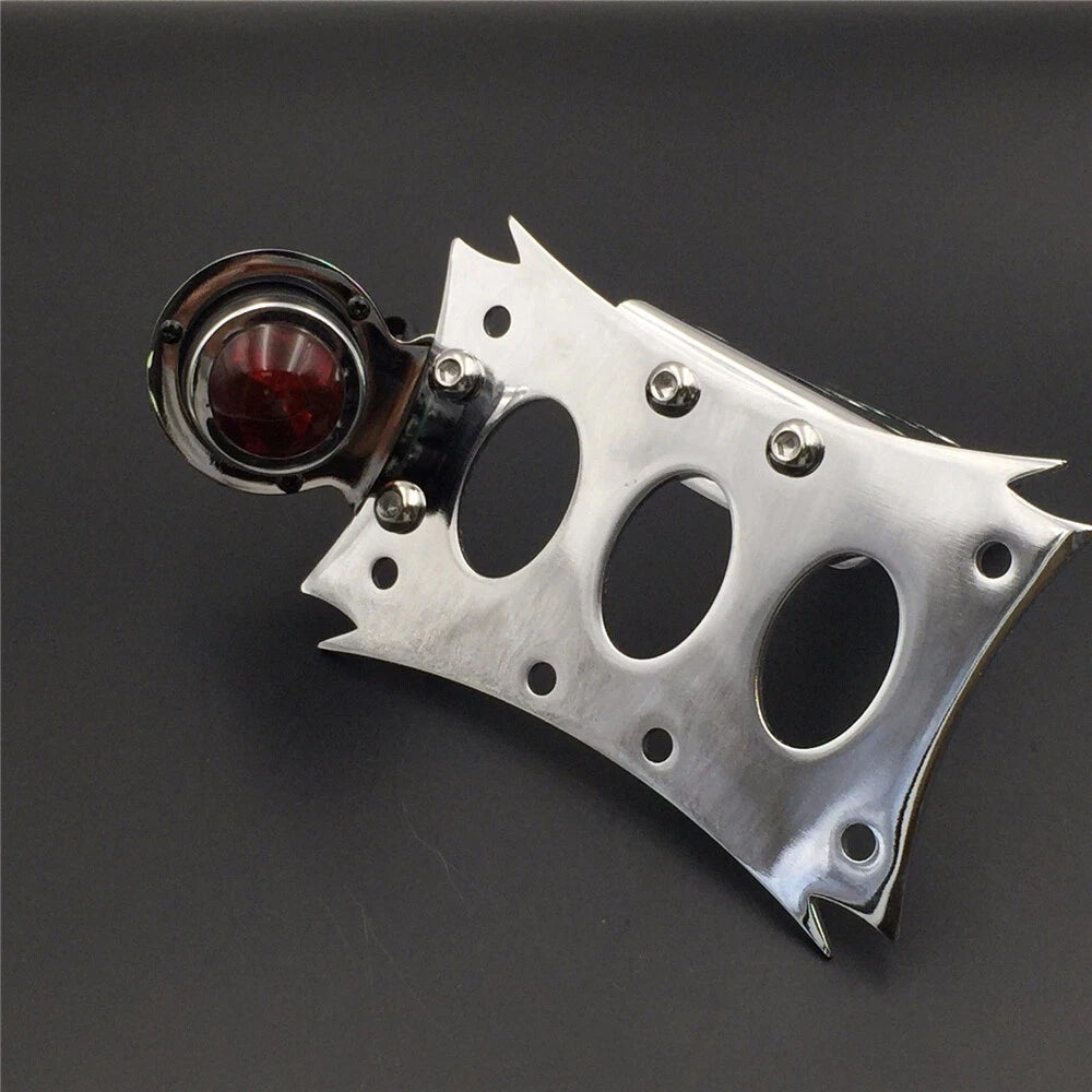 Chrome License Bracket & BK CD-Lid Tail Light for Harley Touring