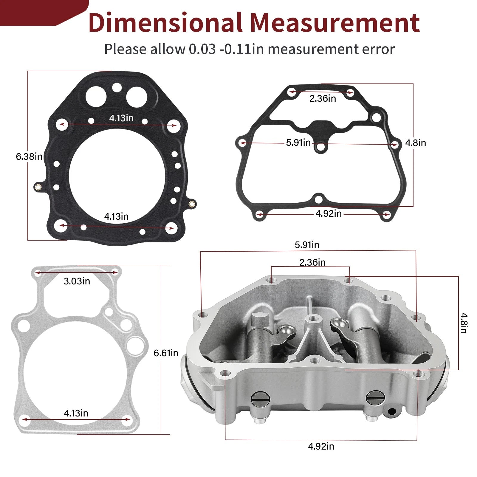 Cylinder Head Cover w/Gasket Kit for Honda Rancher 420 TRX420TE/TM (2009–2024)