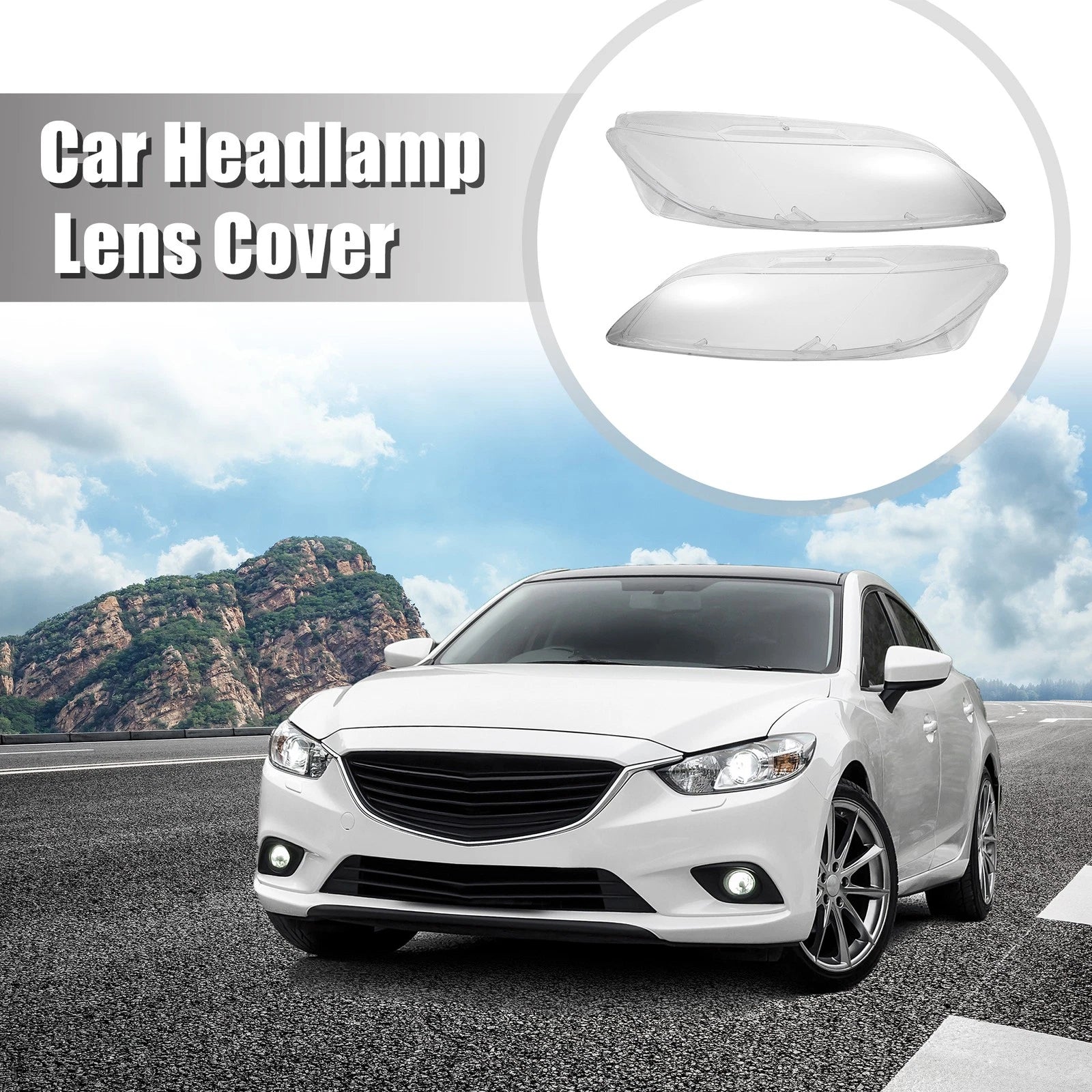 Headlight Lens Cover Pair Front Left Right for Mazda 6 (2003–2008)