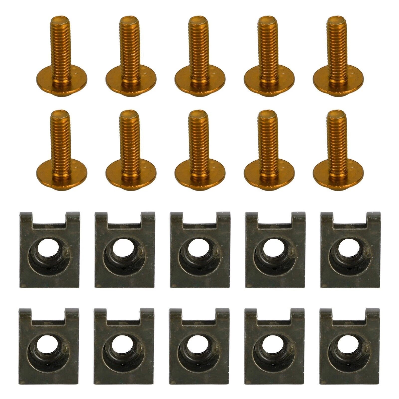 10x Aluminum M6x20mm Screen Bolts & Spring C Clips for Yamaha T9