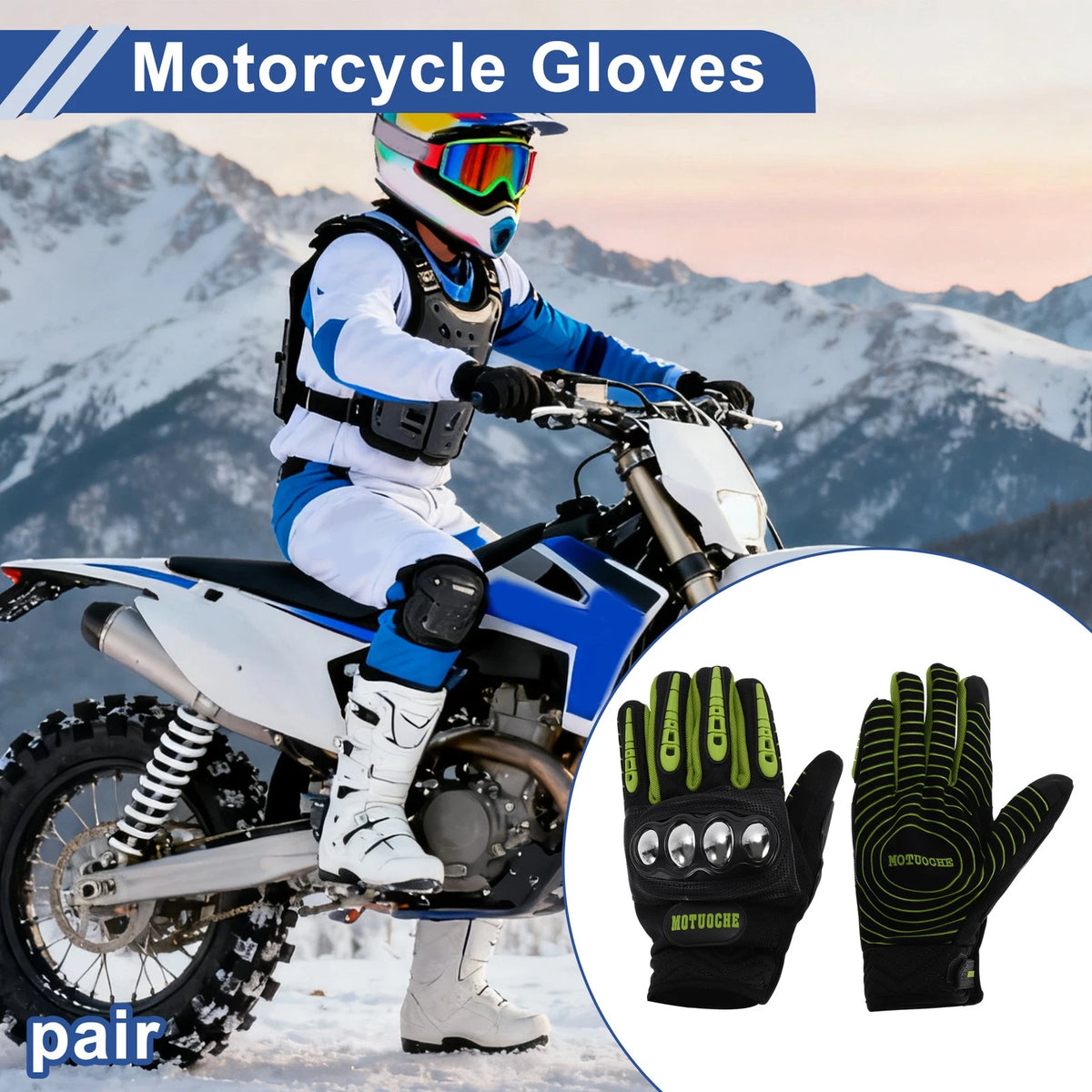 Men's Cycling Gloves Steel Shell Full Finger for Mountain Biking (—)
