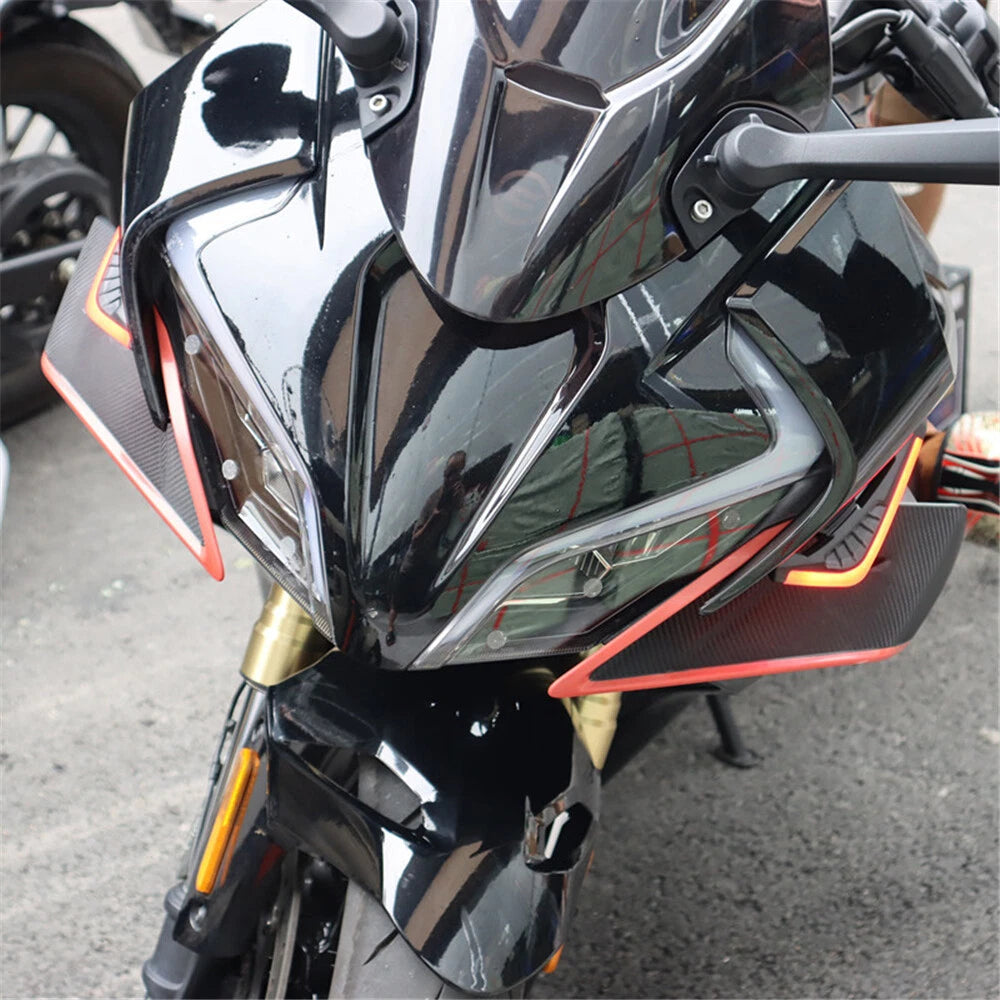 2Pcs Front Side Spoilers with Light for Motorcycle