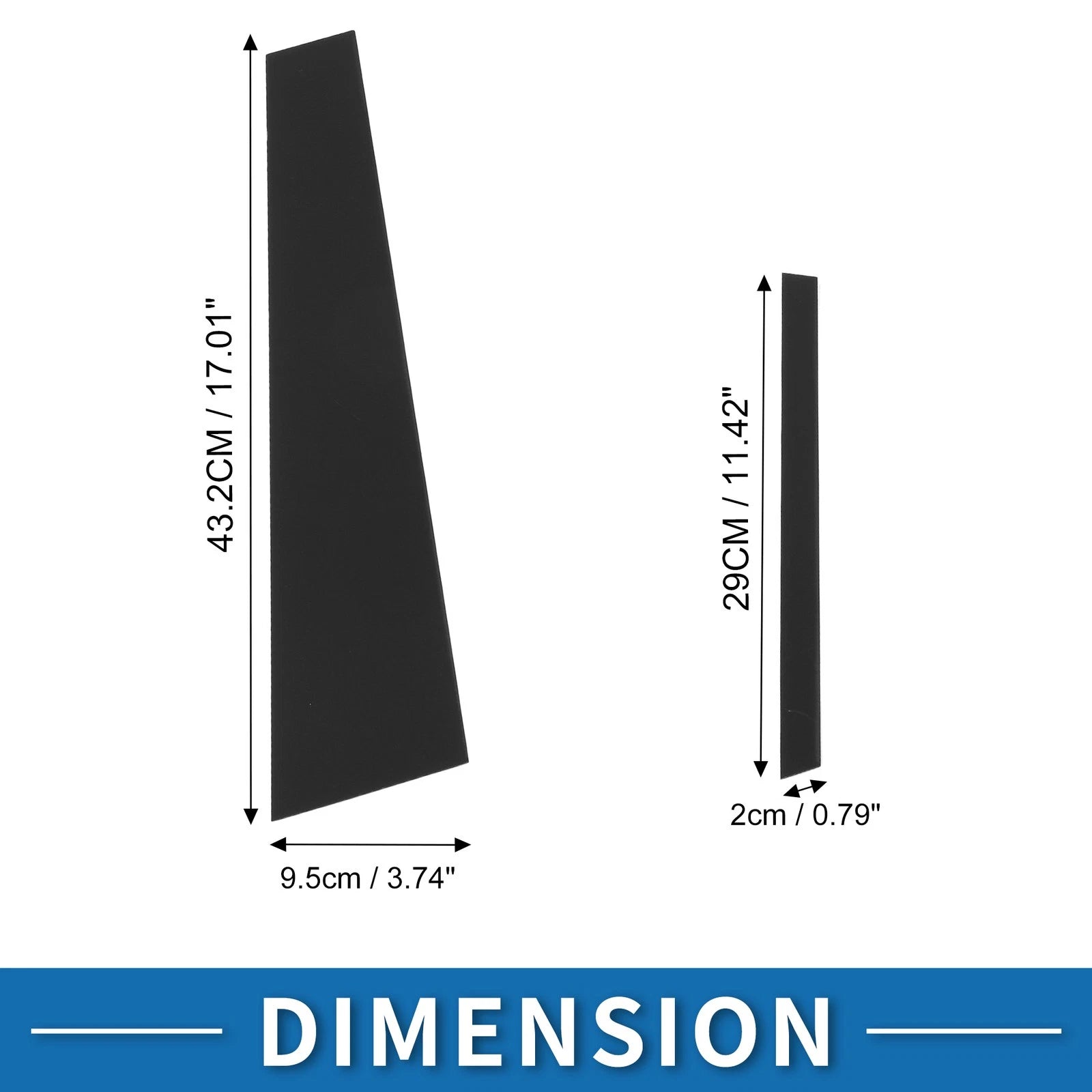 4 Pc Door Pillar Window Trim Replacement for Volkswagen Jetta (2013–2015) Black