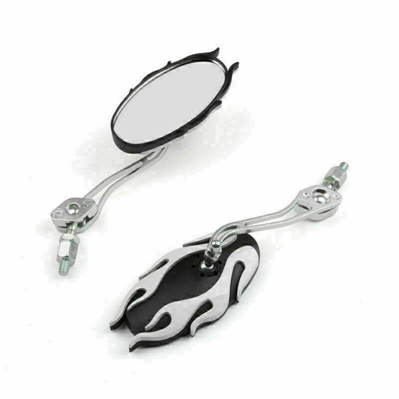 Universal Rearview Mirrors for Motorcycle (8mm, 10mm) - White T9