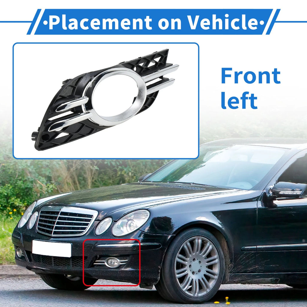 Front Left Bumper Fog Light Cover Replacement for Mercedes-Benz E320 (2003–2009)