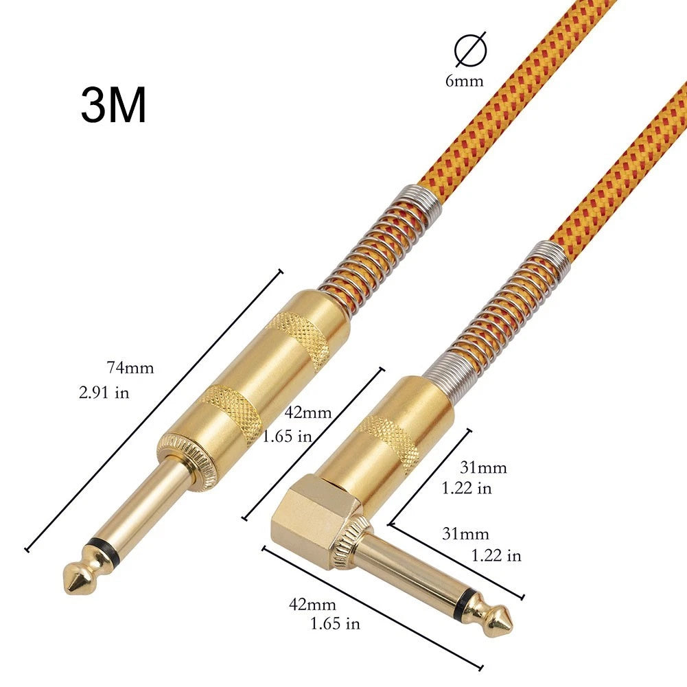 Right Angle Guitar Cable for Mixers & Power Amplifiers