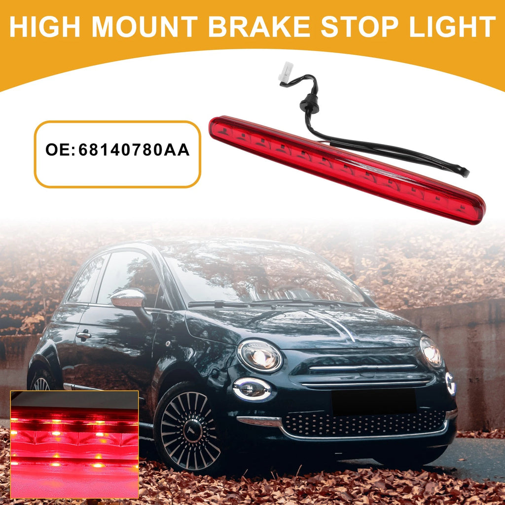 Third Brake Stop Light No. 68140780AA for Fiat 500 (2012–2019) Red