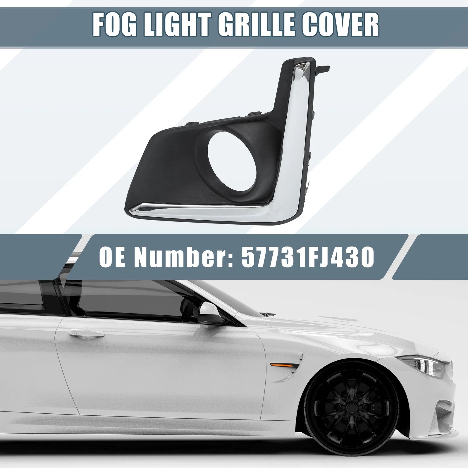 Front Left Fog Light Grille Cover Trim Replacement for Subaru XV Crosstrek (2013–2017)