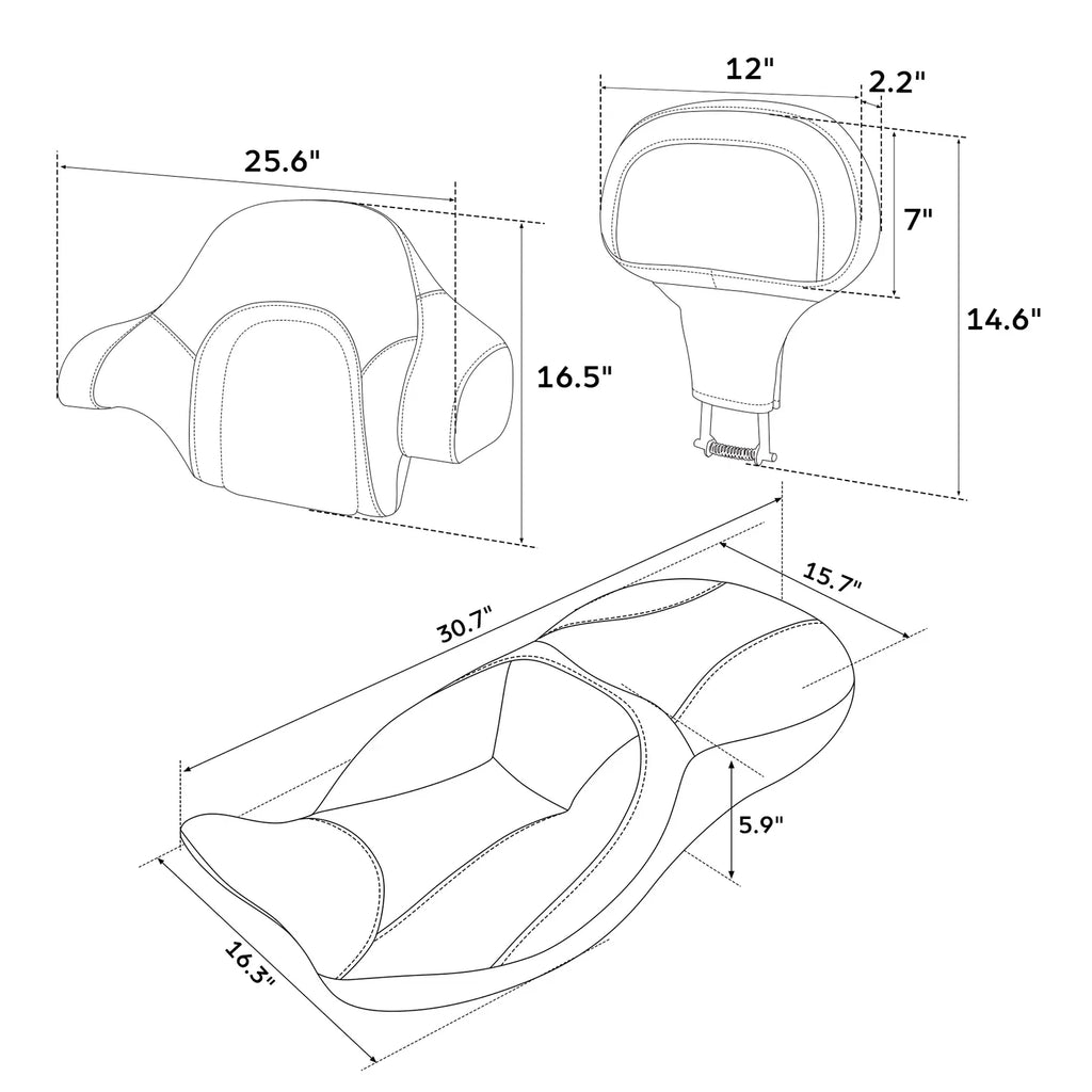 Seat & Backrest for Harley Touring Road Glide (2014–2023)