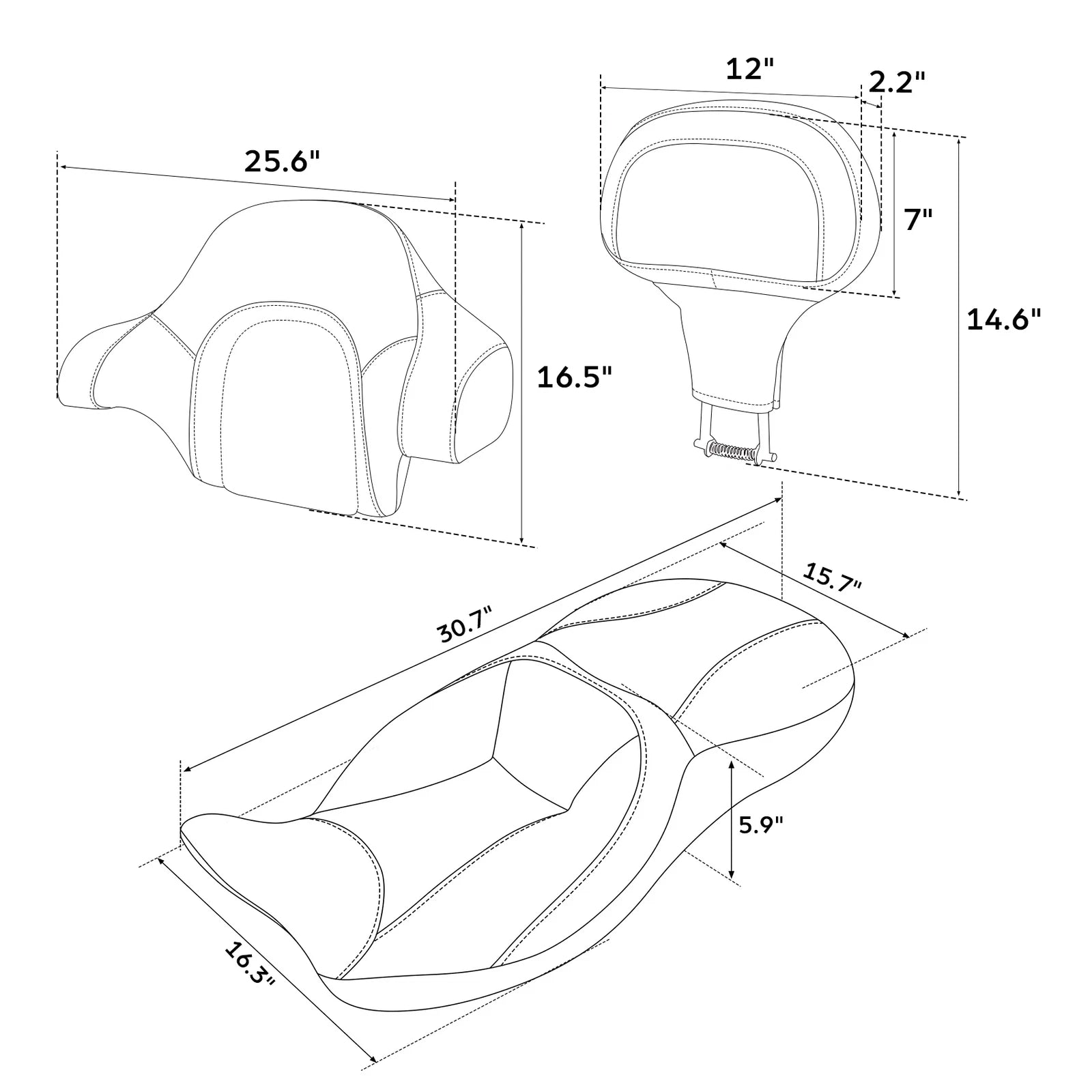 Seat & Backrest for Harley Touring Road Glide (2014–2023)