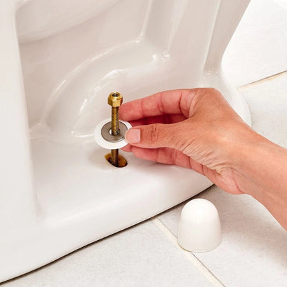 Screws and Cap Set for Securing Toilets to Any Flooring Type